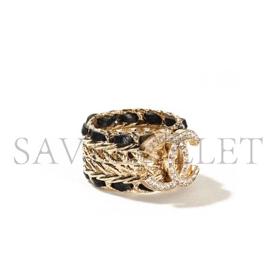 CHANEL METAL LAMBSKIN CLASSIC CC LOGO RING CHANEL METAL LAMBSKIN CLASSIC CC LOGO RING